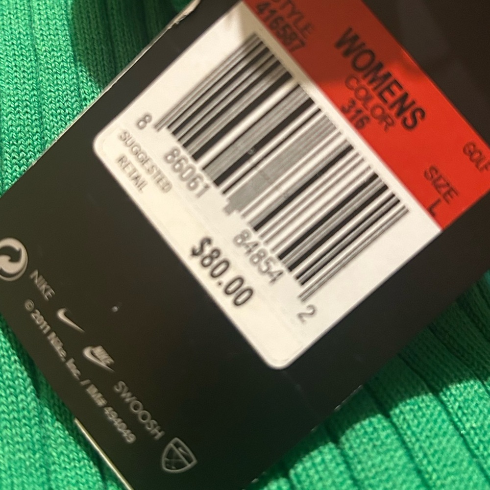 Nike Women's Vibrant Green Ribbed Tank Top - Picture 2 of 5